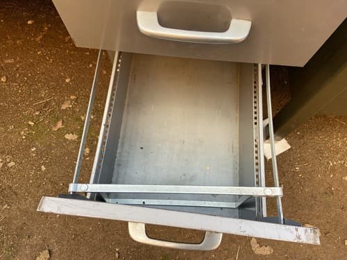 1960s MCM ALLSTEEL Tanker Desk Industrial Steel Vintage 6 Drawers Grayish Silver - Thumbnail 7