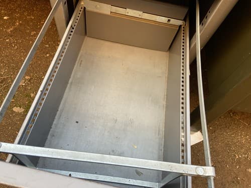 1960s MCM ALLSTEEL Tanker Desk Industrial Steel Vintage 6 Drawers Grayish Silver - Thumbnail 5