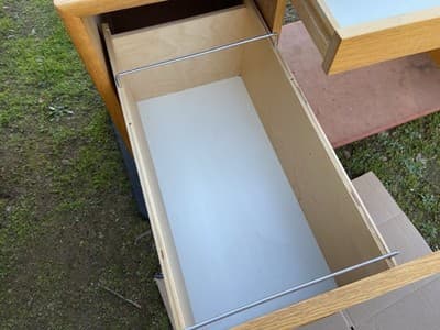 Vintage Mid  Century Modern Oak Veneer Desk  And Paul mccobb Cane Chair Style - Thumbnail 17