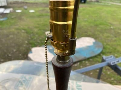 Vintage MCM Ceramic Pottery Orange Lamps Brutalist Design A Pair - Thumbnail 8