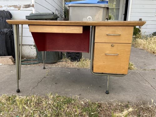 Raymond Loewy Brunswick Desk Rare Mid Century Modern Design MCM Vintage Antique - Thumbnail 3