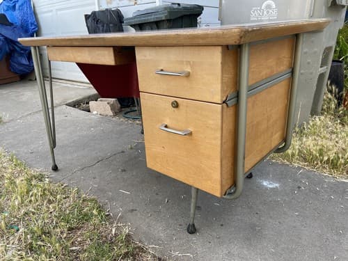 Raymond Loewy Brunswick Desk Rare Mid Century Modern Design MCM Vintage Antique - Thumbnail 12