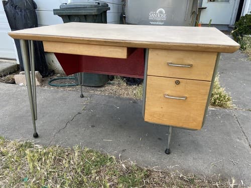Raymond Loewy Brunswick Desk Rare Mid Century Modern Design MCM Vintage Antique - Thumbnail 2