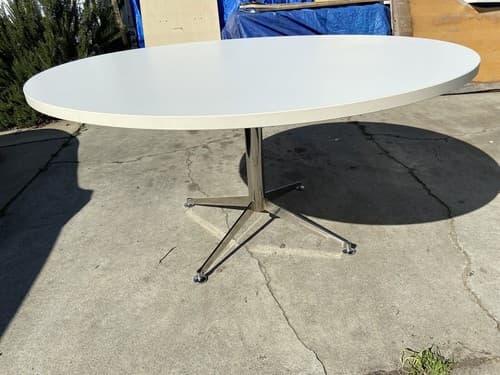 Florence Knoll Mid Century Modern Style  Chrome Dining Conference Table - Thumbnail 8