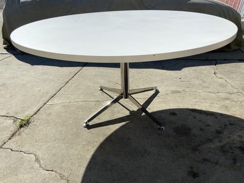 Florence Knoll Mid Century Modern Style  Chrome Dining Conference Table - Thumbnail 3