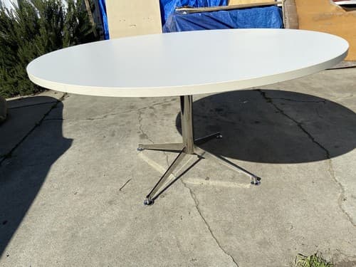 Florence Knoll Mid Century Modern Style  Chrome Dining Conference Table - Thumbnail 7