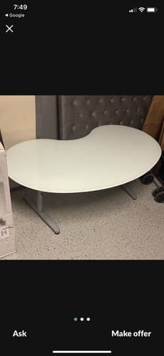 IKEA GALANT  Kidney Glass Desks Pick Up Only - Thumbnail 10