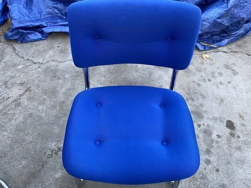 Set 5 Modern Chrome Cantilever Chairs Tubular Mid Century Steelcase Furniture - Thumbnail 6