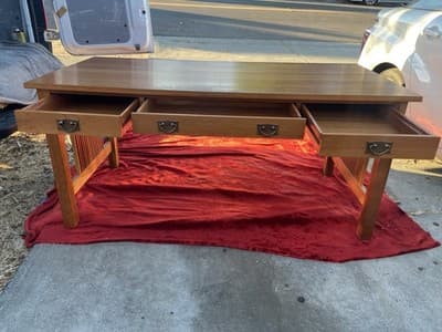 STICKLEY Mission Oak Arts & Crafts Library Desk Table - Thumbnail 13