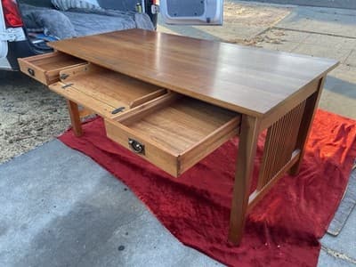 STICKLEY Mission Oak Arts & Crafts Library Desk Table - Thumbnail 18