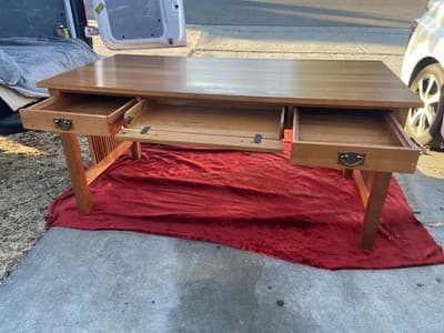 STICKLEY Mission Oak Arts & Crafts Library Desk Table - Thumbnail 15