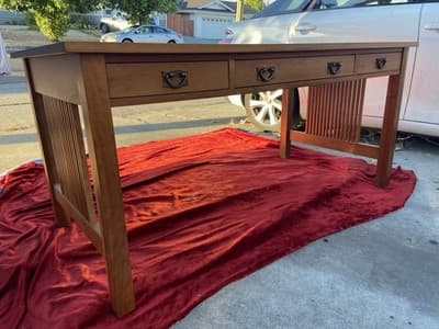 STICKLEY Mission Oak Arts & Crafts Library Desk Table - Thumbnail 22