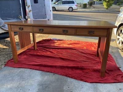 STICKLEY Mission Oak Arts & Crafts Library Desk Table - Thumbnail 20