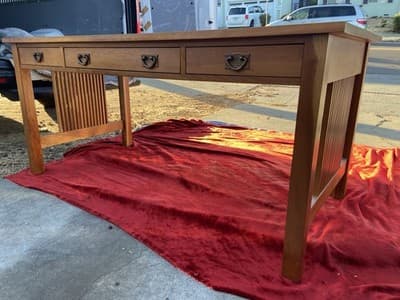 STICKLEY Mission Oak Arts & Crafts Library Desk Table - Thumbnail 19