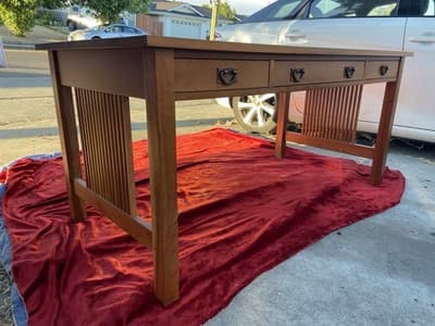 STICKLEY Mission Oak Arts & Crafts Library Desk Table - Thumbnail 23