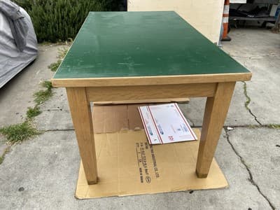 American Antique Blonde Oak Library Teachers Arts & Crafts Writing Desk - Thumbnail 15