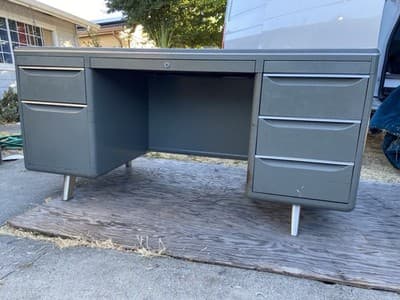 Vintage General Fireproofing Co. Tanker Desk Table- Mid Century - Thumbnail 3