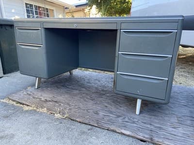 Vintage General Fireproofing Co. Tanker Desk Table- Mid Century - Image 1