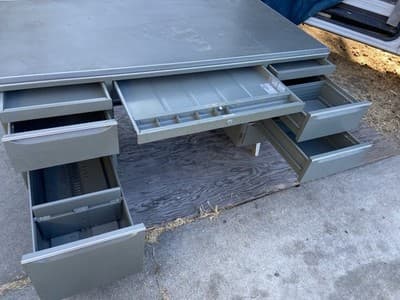 Vintage General Fireproofing Co. Tanker Desk Table- Mid Century - Thumbnail 8