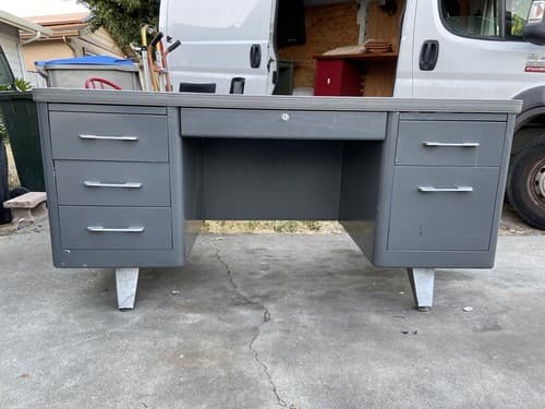 Cole Steel Vintage Mid Century Modern Tanker Desk - Thumbnail 5