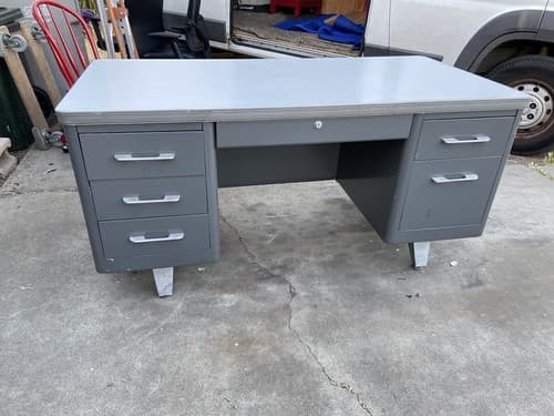 Cole Steel Vintage Mid Century Modern Tanker Desk - Thumbnail 2