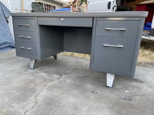 Cole Steel Vintage Mid Century Modern Tanker Desk - Thumbnail 12