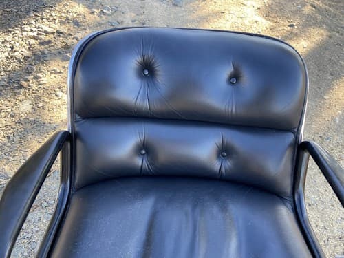 Knoll Charles Pollock Executive Chairs Black Leather Missing Button 4 Available - Thumbnail 10