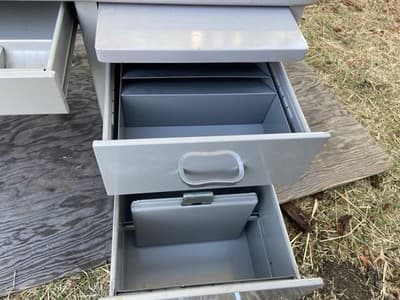 Steelcase Vintage Mid Century Metal Tanker Desk - Thumbnail 14