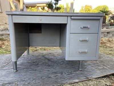 Steelcase Vintage Mid Century Metal Tanker Desk - Thumbnail 19