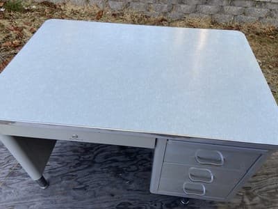 Steelcase Vintage Mid Century Metal Tanker Desk - Thumbnail 22