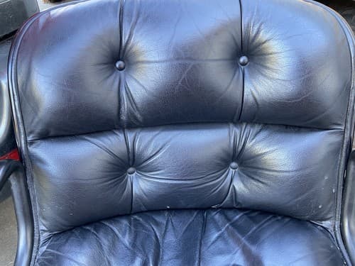 Vintage Charles Pollock for Knoll Black Leather Executive Rolling Chair MCM - Thumbnail 3