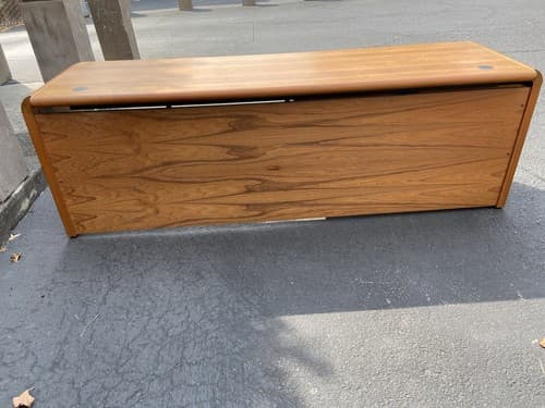 Danish Teak Mid Century Modern Waterfall Sideboard Credenza Buffet Office Desk - Thumbnail 16