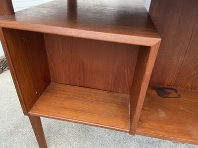 Vintage MCM Danish Teak Floating Desk by Peter Løvig Nielsen Needs Restoration - Thumbnail 13
