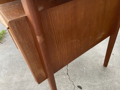 Vintage MCM Danish Teak Floating Desk by Peter Løvig Nielsen Needs Restoration - Thumbnail 17