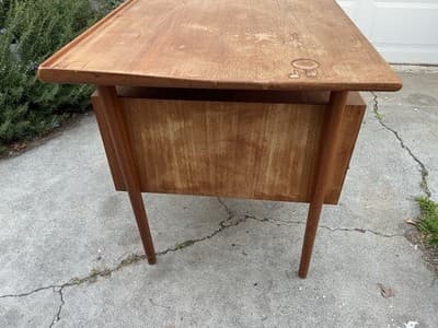 Vintage MCM Danish Teak Floating Desk by Peter Løvig Nielsen Needs Restoration - Thumbnail 22