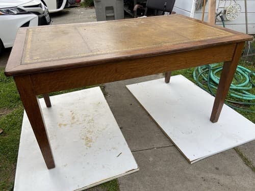 English Arts and Crafts oak library table desk  With Drawers - Thumbnail 6
