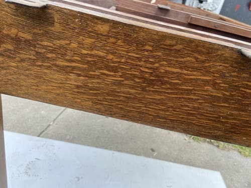 English Arts and Crafts oak library table desk  With Drawers - Thumbnail 15