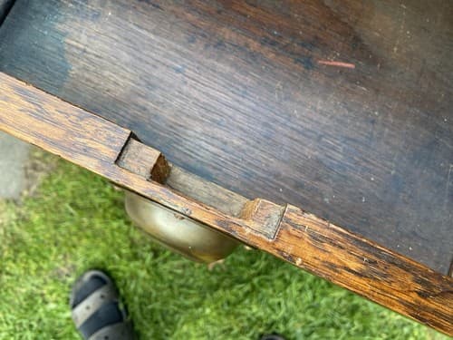 English Arts and Crafts oak library table desk  With Drawers - Thumbnail 19