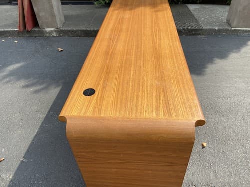 Danish Teak Mid Century Modern Waterfall Sideboard Credenza Buffet Office Desk - Thumbnail 13