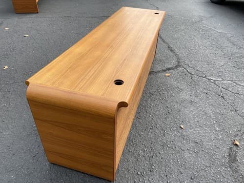 Danish Teak Mid Century Modern Waterfall Sideboard Credenza Buffet Office Desk - Thumbnail 8