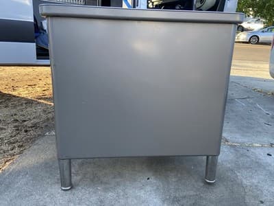Vintage Mid Century Modern Metal Tanker Steelcase Tanker Desk Workbench Table - Thumbnail 7