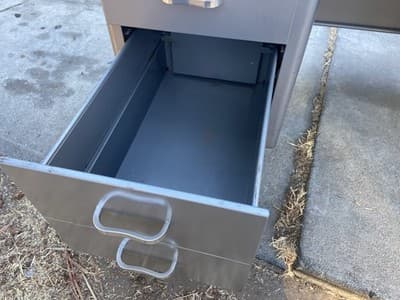 Vintage Mid Century Modern Metal Tanker Steelcase Tanker Desk Workbench Table - Thumbnail 13