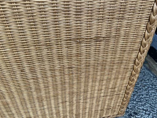 Vintage Mid Century Modern Boho Chic Rattan Desk And Cabinet - Thumbnail 10