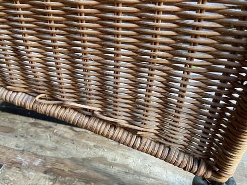 Vintage Mid Century Modern Boho Chic Rattan Desk And Cabinet - Thumbnail 16