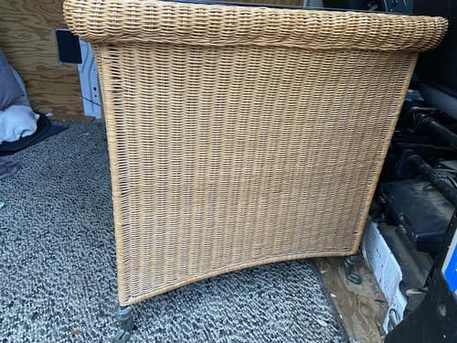 Vintage Mid Century Modern Boho Chic Rattan Desk And Cabinet - Thumbnail 17