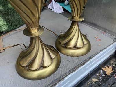 REMBRANDT Masterpiece Collection Brass Swirl Table Lamp Milk Glass Diffuser - Thumbnail 3