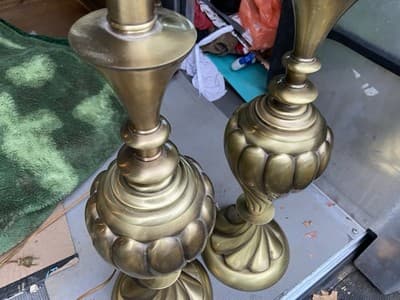 REMBRANDT Masterpiece Collection Brass Swirl Table Lamp Milk Glass Diffuser - Thumbnail 2