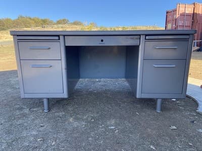 Steelcase Vintage Mid Century Metal Tanker Desk - Image 1
