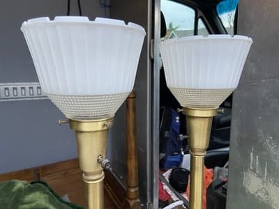 REMBRANDT Masterpiece Collection Brass Swirl Table Lamp Milk Glass Diffuser - Thumbnail 10