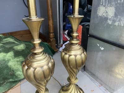 REMBRANDT Masterpiece Collection Brass Swirl Table Lamp Milk Glass Diffuser - Thumbnail 6